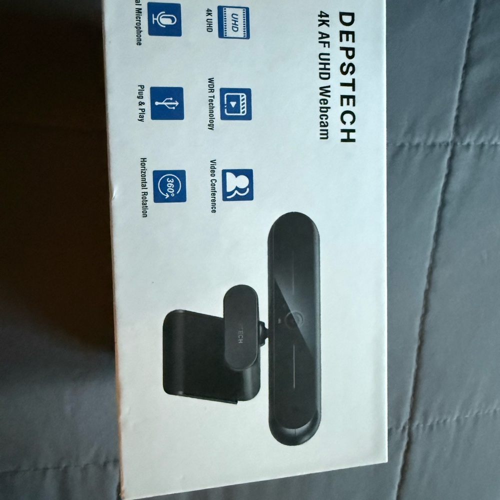 4K UHD Black Webcam